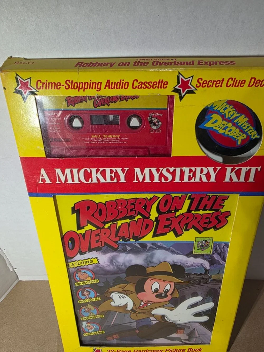 Vintage Mickey Mystery Kit Book With Cassette and Secret Clue Decoder NEW